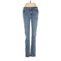 J Brand Jeggings - Mid/Reg Rise Skinny Leg Boyfriend: Blue Bottoms - Women's Size 27 - Medium Wash