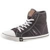 Sneaker MUSTANG SHOES, Damen, Gr. 37, schwarz (schwarz, used, weiß), Textil, Lederimitat, used, sportlich, Schuhe, High Top-Sneaker, Schnürschuh mit Label in der Laufsohle