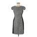 Moulinette Soeurs Casual Dress - Sheath Crew Neck Short sleeves: Black Color Block Dresses - Women's Size 6