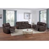 Hokku Designs Durling Leather Living Room 3-pc Manual Motion Set Leather Match in Brown | 41 H x 82.13 W x 37 D in | Wayfair Living Room Sets