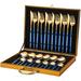 House Of Hampton® Jeenat Flatware Set - Service for 6 Stainless Steel in Blue/Yellow | Wayfair 8696C608525948F6A480A7612D94D653