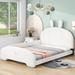 Zoomie Kids Alfretta Upholstered Platform Bed Frame w/ Headboard & Cartoon Ears Shaped Headboard Upholstered in White | Wayfair