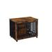 Tucker Murphy Pet™ Dog Crate Table w/ Bowl, Wheels, Doors, & Flip-Top Wood in Black/Brown | Wayfair 5C2C5BCB491E4F9A8A5FF0FFBB05604D