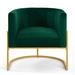 Barrel Chair - Mercer41 Venoy 28.2" Wide Tufted Barrel Chair Wood/Velvet/Fabric in Green | 29.8 H x 28.2 W x 25.8 D in | Wayfair