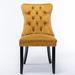Rosdorf Park Kimla Tufted Velvet Wing Back Side Chair Dining Chair Wood/Upholstered/Velvet in Brown | 37.4 H x 19.7 W x 25.5 D in | Wayfair