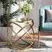Everly Quinn End Table In Glamour Style - Gold Color Glass in Gray/Yellow | Wayfair 602094BABF41457A9404303A802E1F80