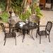 Canora Grey Silvi 4 - Person Round Outdoor Dining Set Metal in Brown | 41.73 W x 41.73 D in | Wayfair 92E44EA6BB164A8BBF5073D8DC58259F