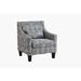 Armchair - Winston Porter Palgrave 28.74" Wide Armchair Linen, Solid Wood in Gray | 34.25 H x 28.74 W x 28.74 D in | Wayfair