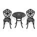 Bloomsbury Market Audriauna Round 2 - Person 26.77" L Outdoor Bistro Set Metal in Black | 26.77 W x 26.77 D in | Wayfair