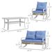 Wildon Home® Durware 3 - Person Outdoor Seating Group w/ Cushions in White | 34.75 H x 48.75 W x 30.75 D in | Wayfair