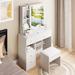 Hokku Designs Magbie Vanity Wood in White | 51 H x 14 W x 31 D in | Wayfair 53DB65BDF1D6410B8F9FC8C757BB0ECC