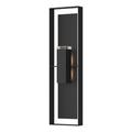 Hubbardton Forge Shadow Box Flush Mount Outdoor Wall Sconce Aluminum/Glass/Metal in Gray/Black | Extra Tall | Wayfair 302608-1010