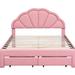 GZMWON Upholstered Platform Bed Frame w/ Seashell Shaped Headboard Upholstered in Pink | 45.09 H x 84.09 W x 62.79 D in | Wayfair NIUNIUGX001328AAH