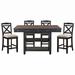 Longshore Tides Benoite Rectangular 60" L x 42" W Dining Set Wood in Black/Brown | 36 H x 42 W x 60 D in | Wayfair A18A0EC35AC64C9CB47A3650513797DB