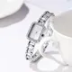 Montre à quartz numérique de luxe pour femme carré simple diamant complet bracelet en acier