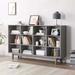 Hokku Designs Madieha Unfinished Bookcase Wood in Gray | 35.04 H x 59.06 W x 12.2 D in | Wayfair 16A7DECA5F974E4E86E814915A794B9F