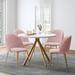 George Oliver Kaygan Velvet Solid Backrest Side Chair Wood/Upholstered/Velvet in Pink | 32.2 H x 18.7 W x 19.3 D in | Wayfair