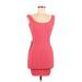 Bebe Casual Dress - Mini Scoop Neck Sleeveless: Pink Solid Dresses - New - Women's Size Medium