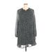 Joie Casual Dress - Shift Crew Neck Long sleeves: Gray Dresses - Women's Size 2X-Large