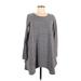 BDG Casual Dress - Mini Scoop Neck Long sleeves: Gray Marled Dresses - Women's Size Medium