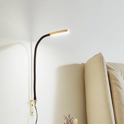 Lindby Flexola LED-Leselampe, gold, Kopf rund