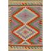 Oriental Reversible Kilim Accent Rug Hand-Woven Wool Carpet - 3'3"x 4'10"