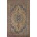 Vintage Distressed Mashad Persian Area Rug Hand-knotted Wool Carpet - 7'11" x 11'1"