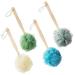 4 Pack Large Bath Puff Loofah Sponge With Long Handle Shower Loofah Bath Body Back Brush Spa Brush for Women and Men(4 Color) gticphyj276