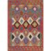 Multi-Color Kilim Accent Rug Southwestern Hand-Woven Wool Carpet - 3'5"x 4'10"