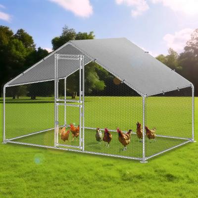 Moasis Large Metal Chicken Coop Cage with Cover Poultry Fence Outdoor,Poultry Cage for Rabbits Goose Ducks