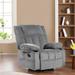 Electric Power Recliner Chair with Massage & Heat, Plush Fabric Reclining Chair Sofa for Bedroom