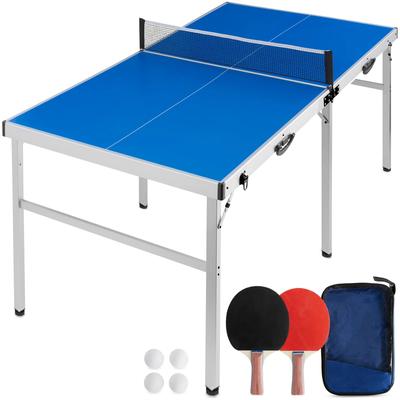 Portable Ping Pong Table Tennis Game Set w/ Paddles, Balls - 6x3ft