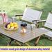 Portable Picnic Table, Rollable Aluminum Alloy Table Top with Folding Solid X-shaped Frame - Brown