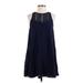 Abercrombie & Fitch Casual Dress - A-Line High Neck Sleeveless: Blue Print Dresses - Women's Size Small