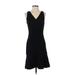 Ann Taylor LOFT Cocktail Dress - A-Line: Black Solid Dresses - Women's Size 2 Tall