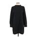 Zara Casual Dress - Shift Mock Long sleeves: Black Print Dresses - Women's Size Large