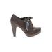 G by GUESS Heels: Brown Print Shoes - Women's Size 9 1/2 - Round Toe