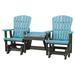 42 x 76 x 33 in. OS Home & Office Double Glider with Center Table Aruba Blue & Black