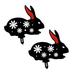 2 PCS Garden Decoration Garden Rabbit Ground Insert Easter Rabbit Card Hollow Rabbit Outdoor Garden Decor Garden Decor Garden Supplies Card Slot