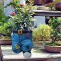 KIHOUT New Garden Planter Ornaments Resin Flower Pot Denim Jeans Gardening Plant Pots Decorative Planterfor Outdoor Indoor Lawn Decor Sitting Resin Flower Pot