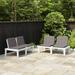 Patio Lounge Benches with Cushions 2 pcs Plastic White