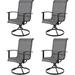 Grand Patio Outdoor Patio Dining Chairs Set of 4 with Swivel & Rocking Sling Dining Chair w/ Steel Metal Frame for Garden Backyard Black&Gray