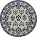 2 X3 Sand Blue Hand Hooked Uv Treated Floral Traditional Indoor Outdoor Accent Rug