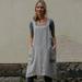 Womens Dresses Women Cotton Linen Pinafore Square Cross Apron Garden Work Dress Skorts Skirts For Women Casual Dresses For Women Grey