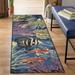 Marina Indoor/Outdoor Power Loomed Synthetic Blend Low Profile Area Rug - Transitional Graphic Coastal Animal Colorful (Fish Navy) (1 11 X 7 6 )