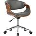 Geneva Office Chair In Grey Faux Leather And Chrome Finish