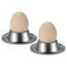 Egg Cup Holder Set of 2 Pack Stainless Steel Egg Cups Plates Tableware Holder for Hard Soft Boiled Egg Kitchen Display