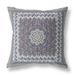 28 Gray Peach Holy Floral Indoor Outdoor Throw Pillow