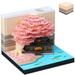 3D Desk Note Pad Creative Memo Pad with LED Lights Pen Holder Tear-Away 3D Art Note Pad for Home Office