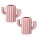 2 PCS Cactus Pen Holder for Desk Cute Pencil Holder for Desk Pen Organizer for Storage Containers Office Decor Pink